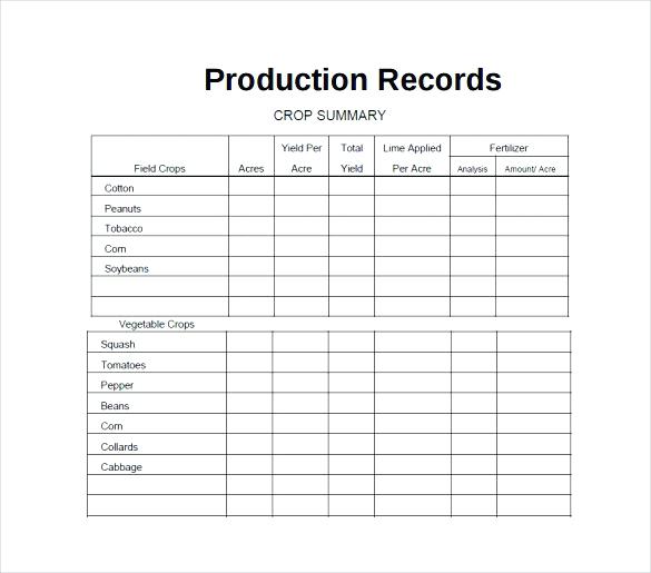 farm management records templates